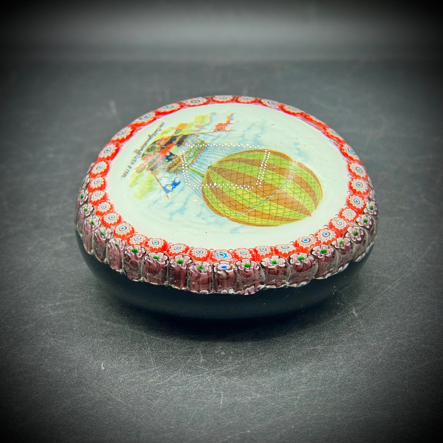 Vintage Murano Glass Millefiori Von Luttgendorff Hot Air Balloon Paperweight