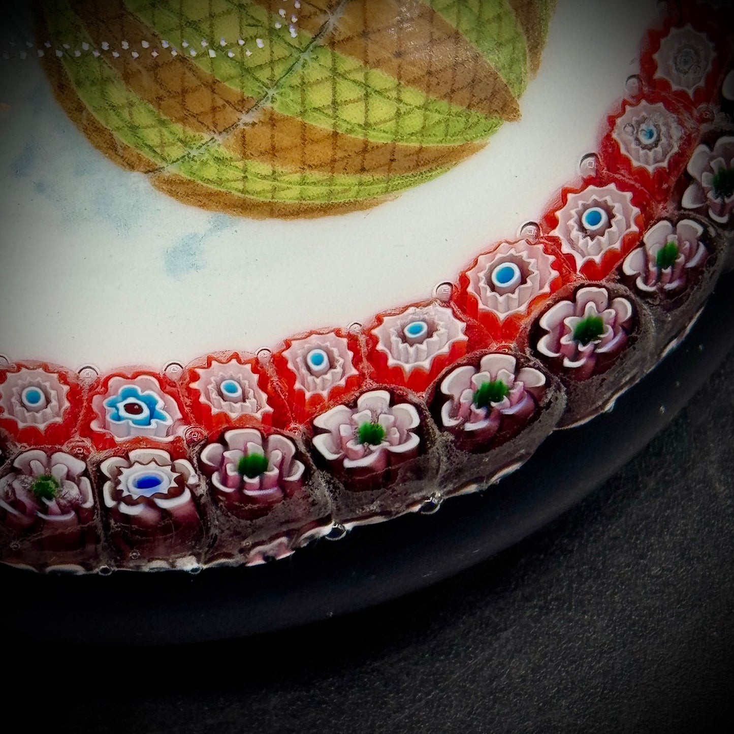 Vintage Murano Glass Millefiori Von Luttgendorff Hot Air Balloon Paperweight