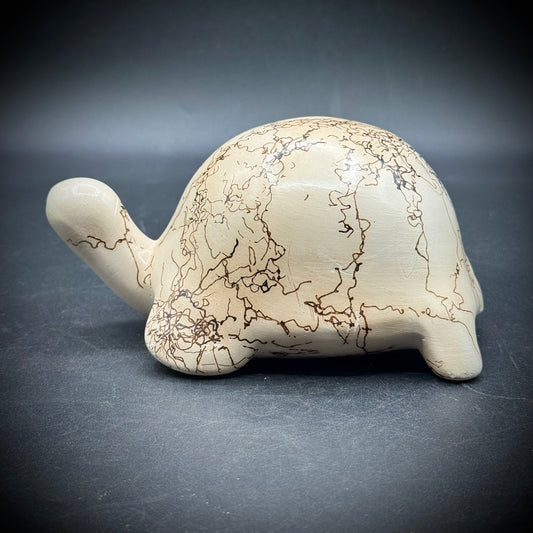 Navajo Artist Loveitha Vail Signed Horse Hair Pottery Turtle