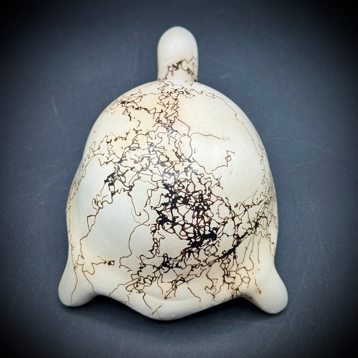 Navajo Artist Loveitha Vail Signed Horse Hair Pottery Turtle