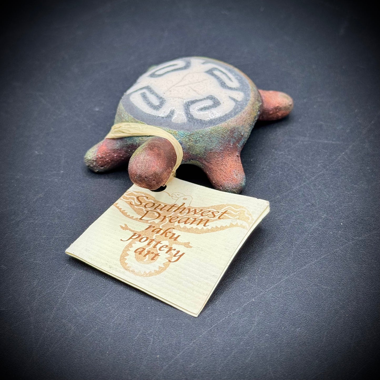 Artist Jeremy Diller Signed Raku Pottery Turtle