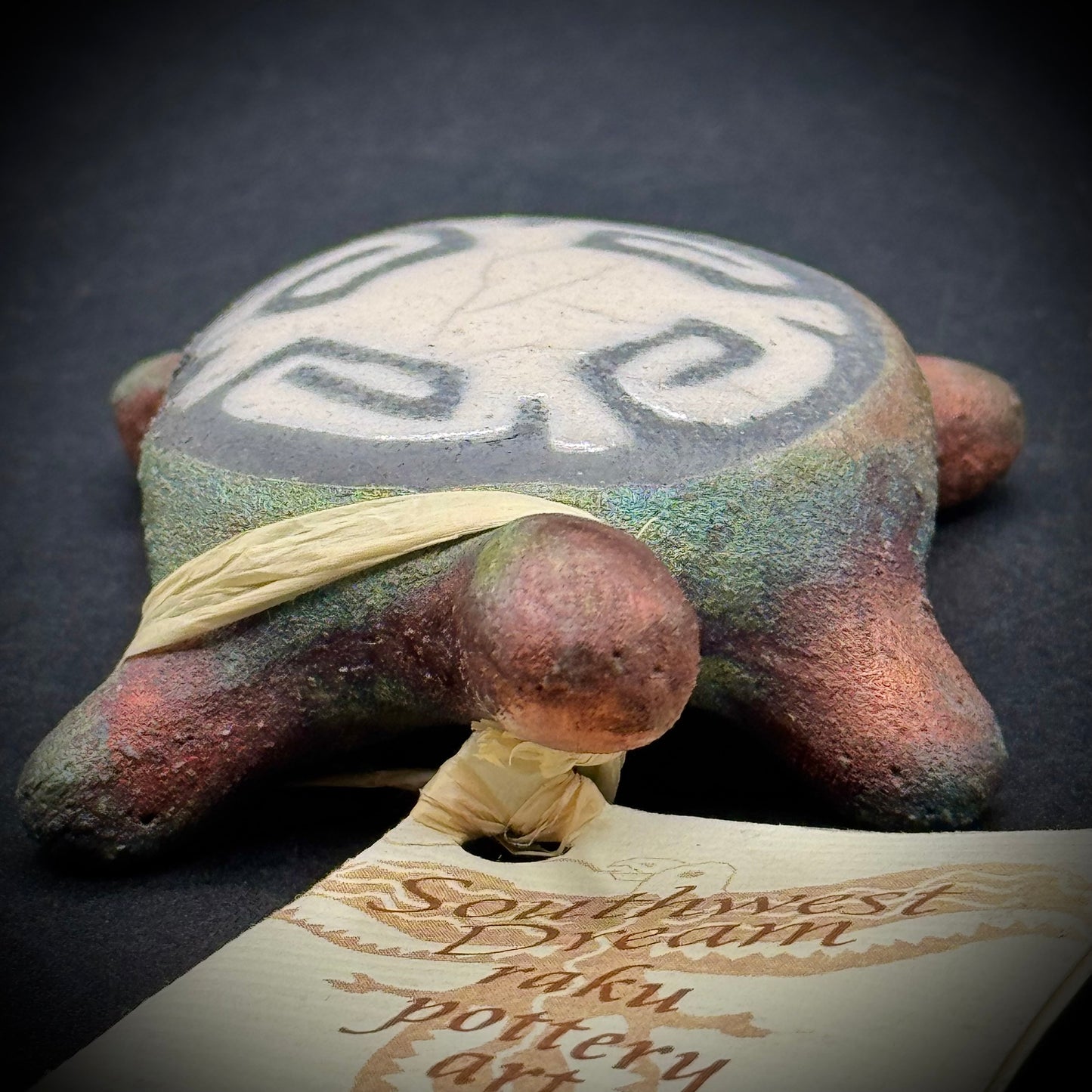 Artist Jeremy Diller Signed Raku Pottery Turtle