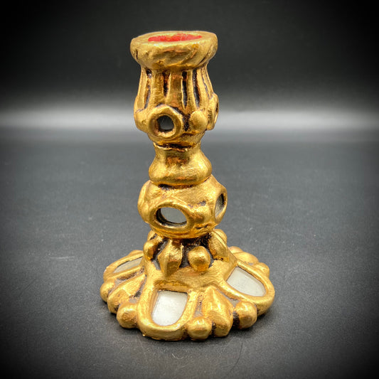 14k Gold Painted Arte Bizantina Italian Candlestick