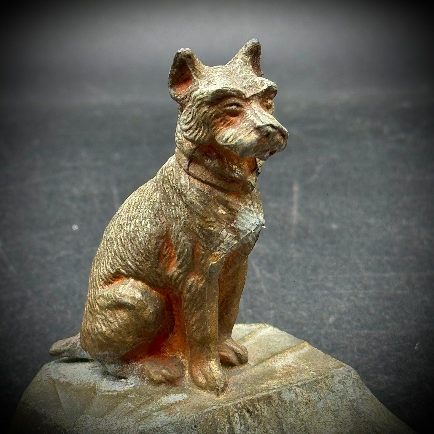 Antique Metal Dog Desk Accessory - Made in Austria