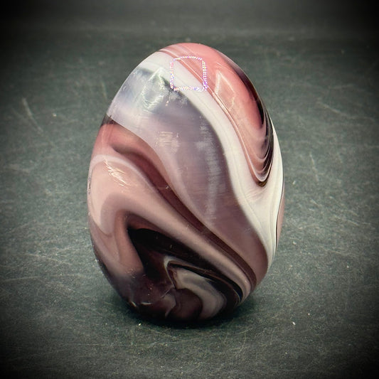 Heavy Slag Glass Egg