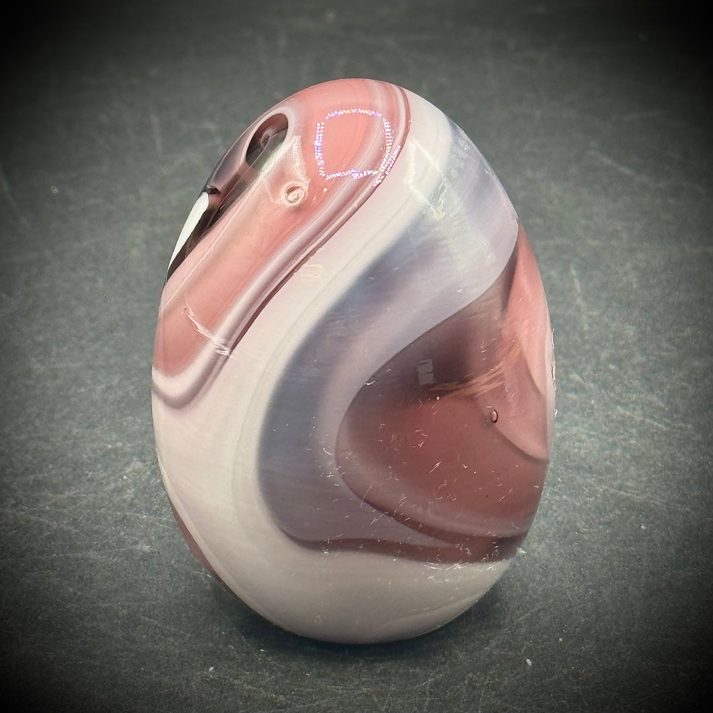 Heavy Slag Glass Egg