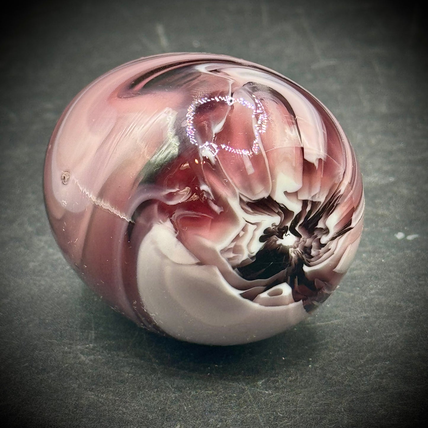 Heavy Slag Glass Egg