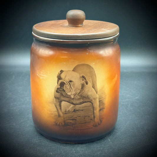 Antique English Bulldog Lidded Canister by Warwick English China