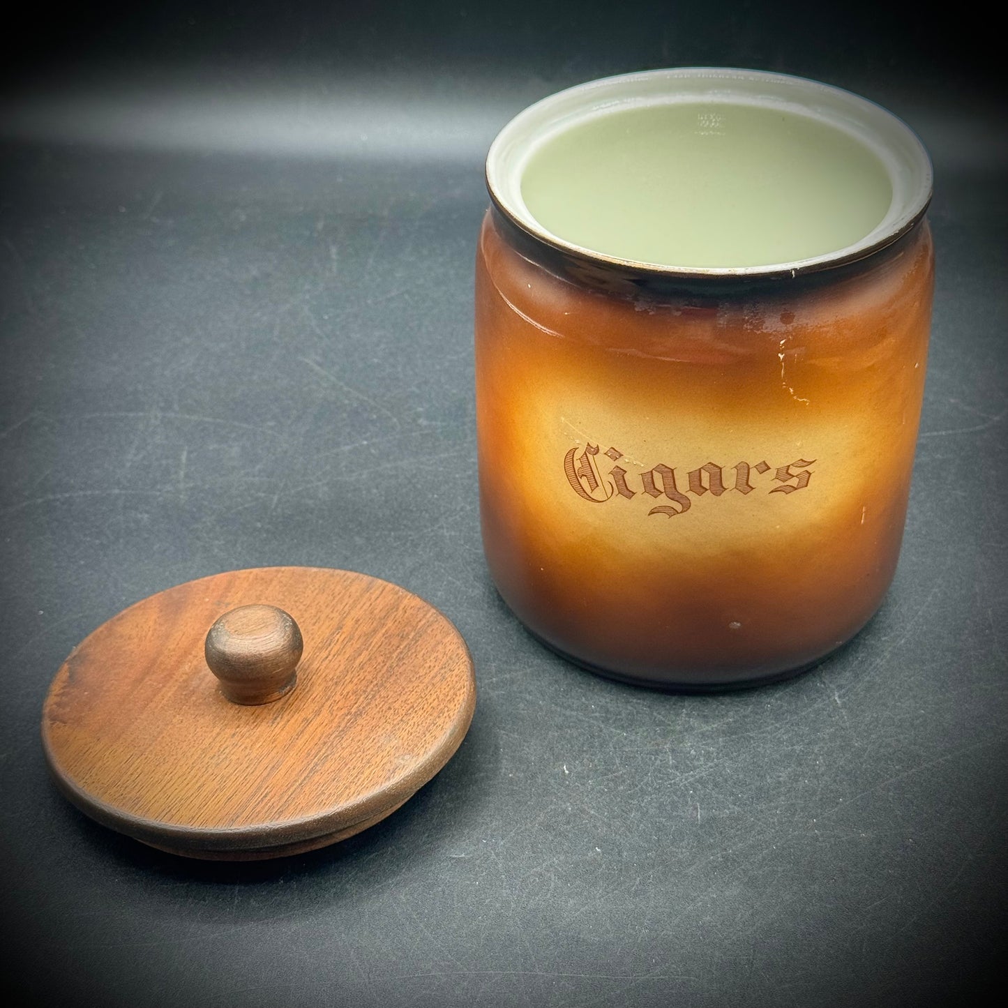 Antique English Bulldog Lidded Canister by Warwick English China