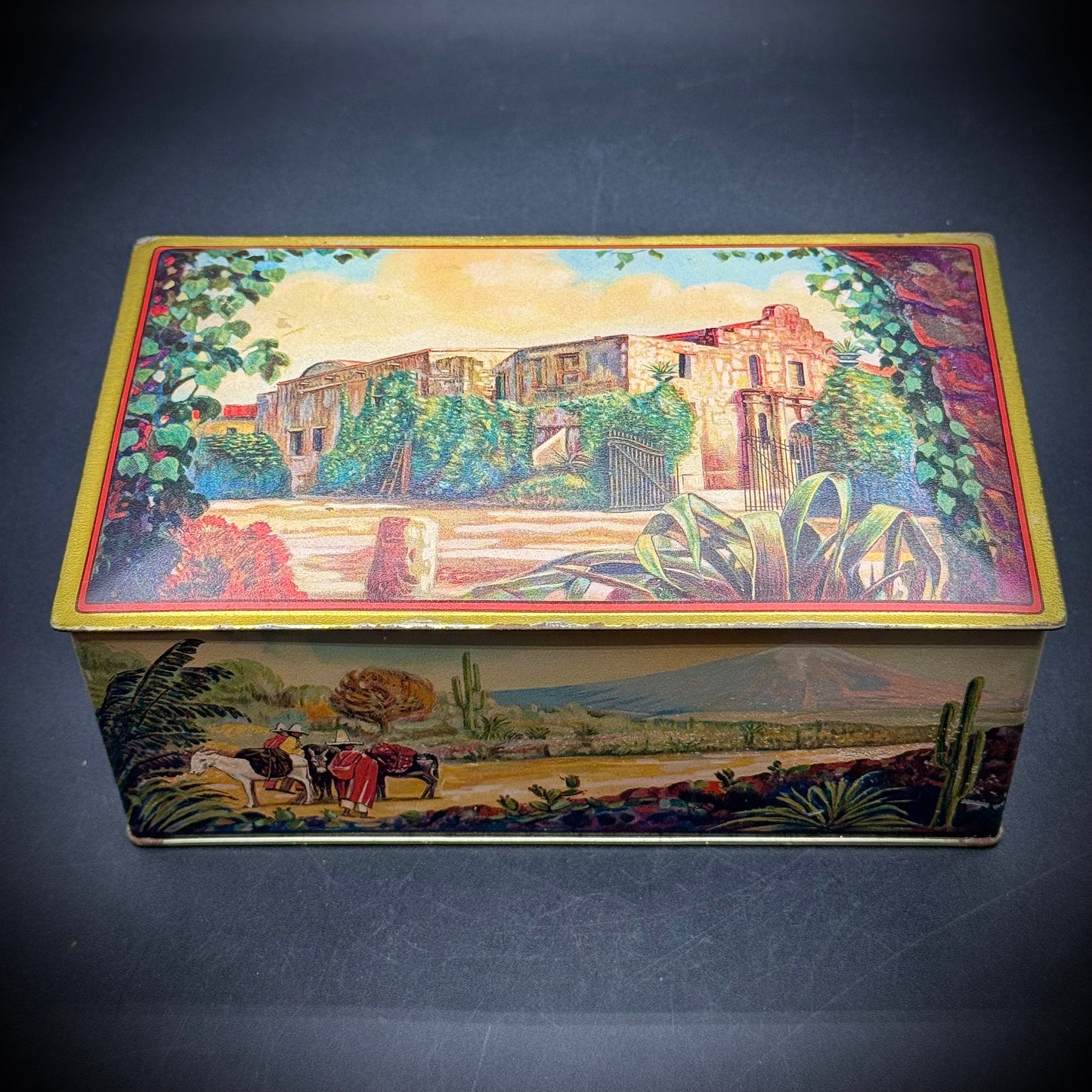 Vintage c. 1935 Canco Alamo Tin Box
