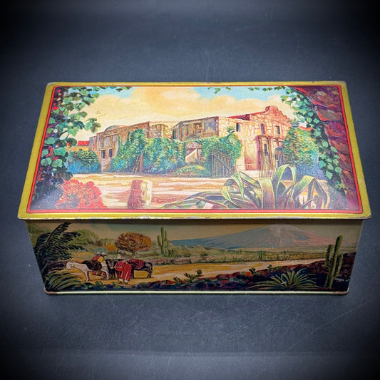 Vintage c. 1935 Canco Alamo Tin Box
