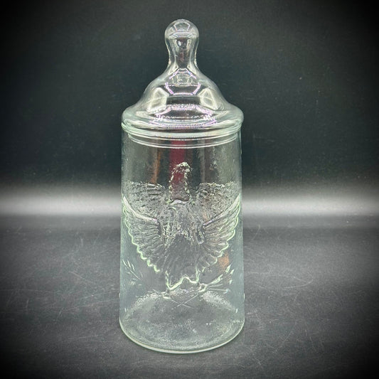 Vintage Lidded Apothecary Jar with Federal Eagle Motif