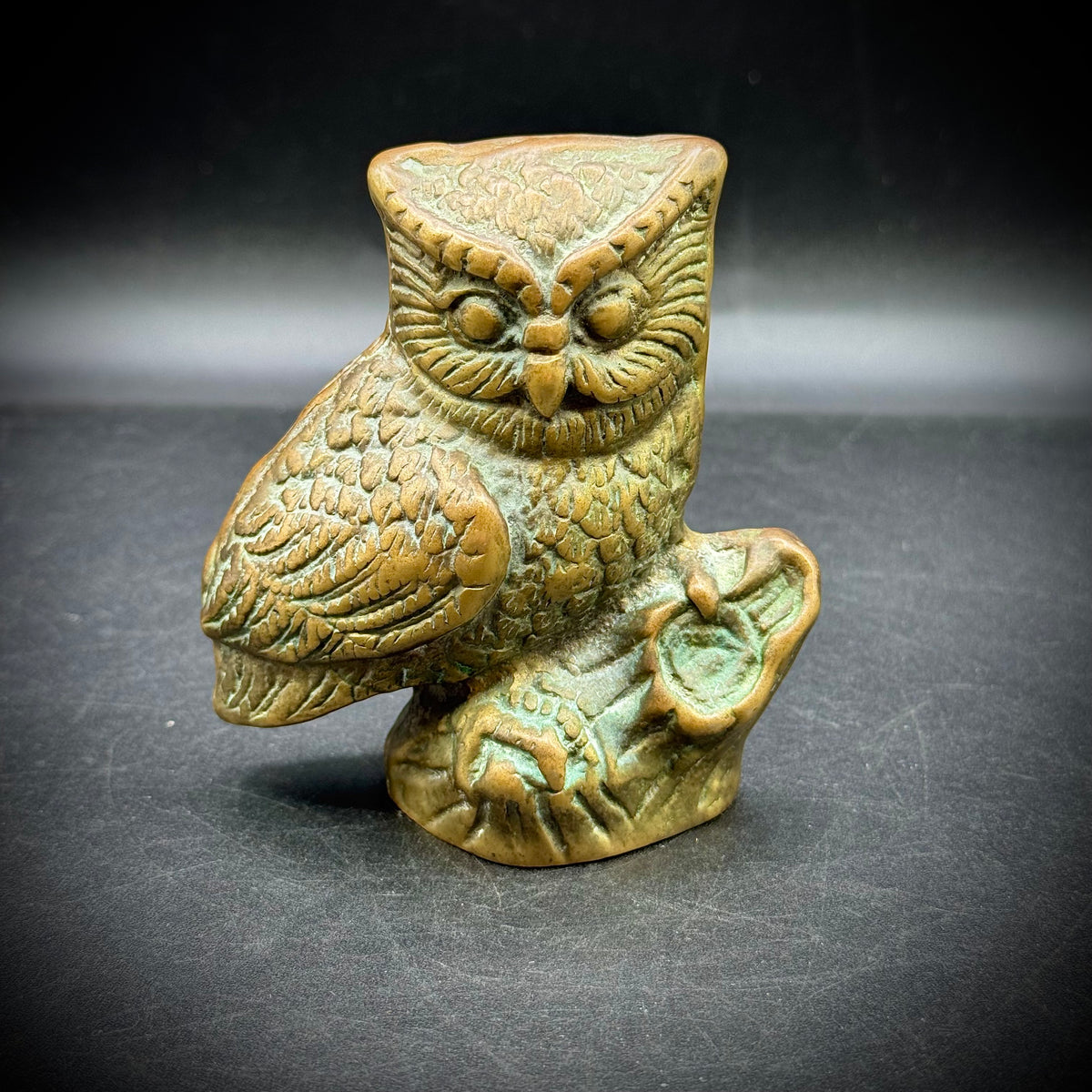 Finneas T. Flutterbutt Vintage Brass Owl Figurine