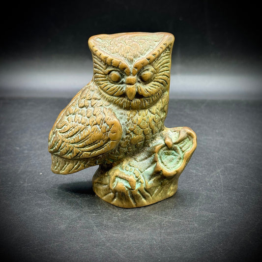 Finneas T. Flutterbutt Vintage Brass Owl Figurine