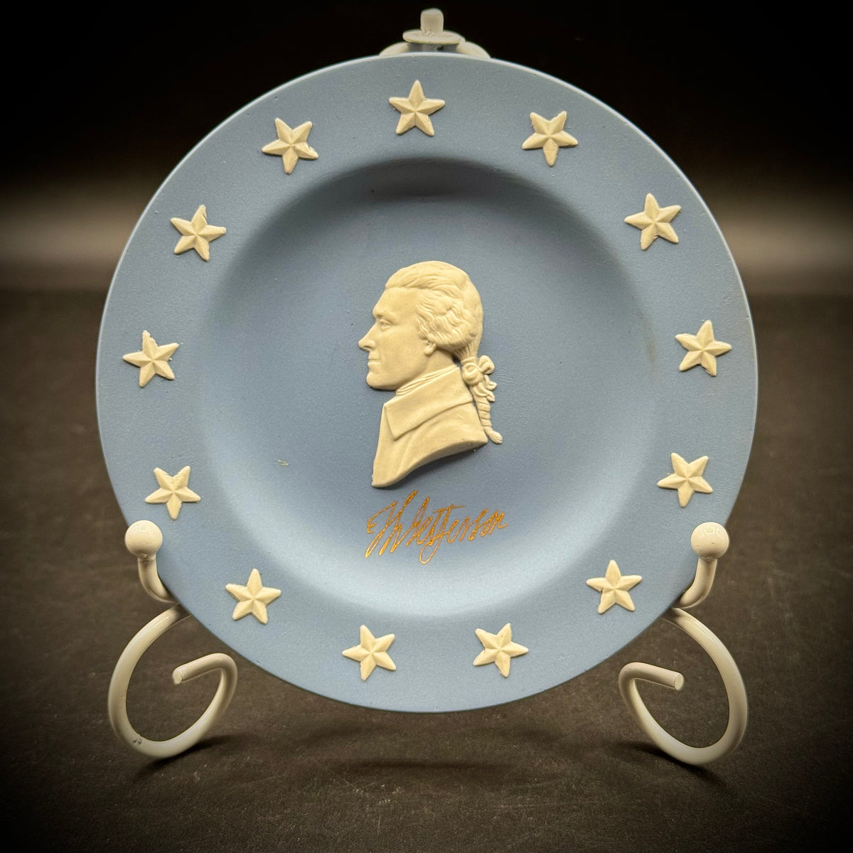 Vintage Wedgwood Thomas Jefferson Commemorative Plate with Easel