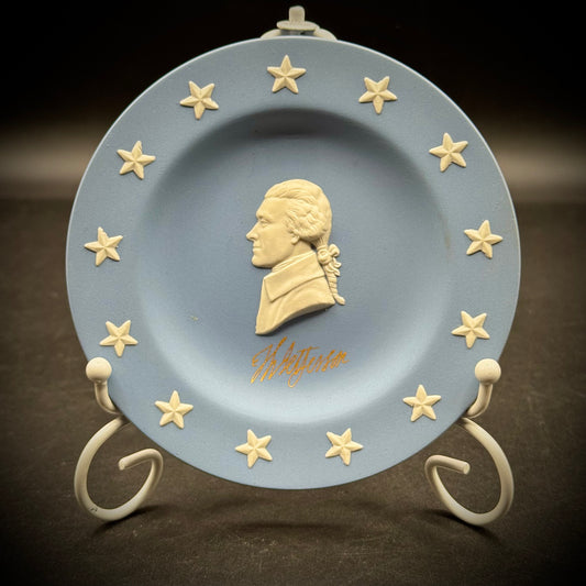 Vintage Wedgwood Thomas Jefferson Commemorative Plate with Easel