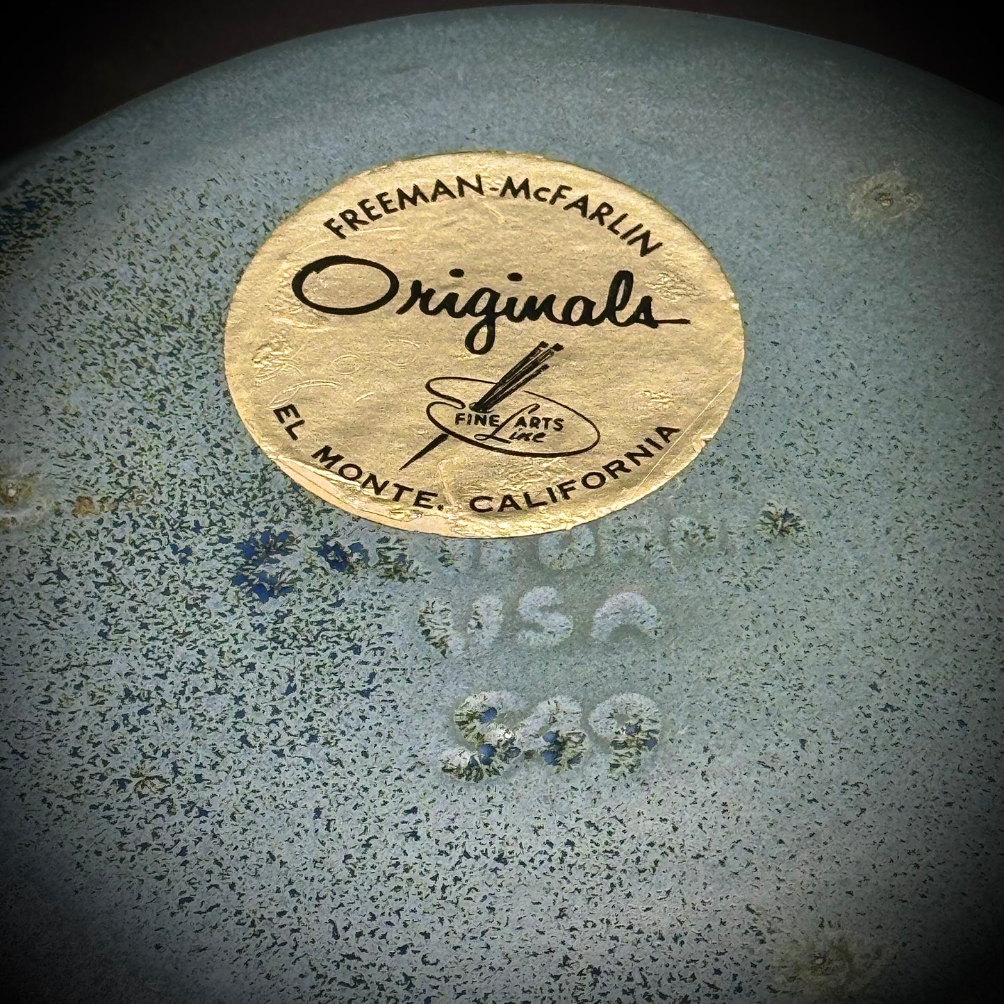 Stunning Freeman-McFarlin MCM UFO Pottery Vase with Original Label