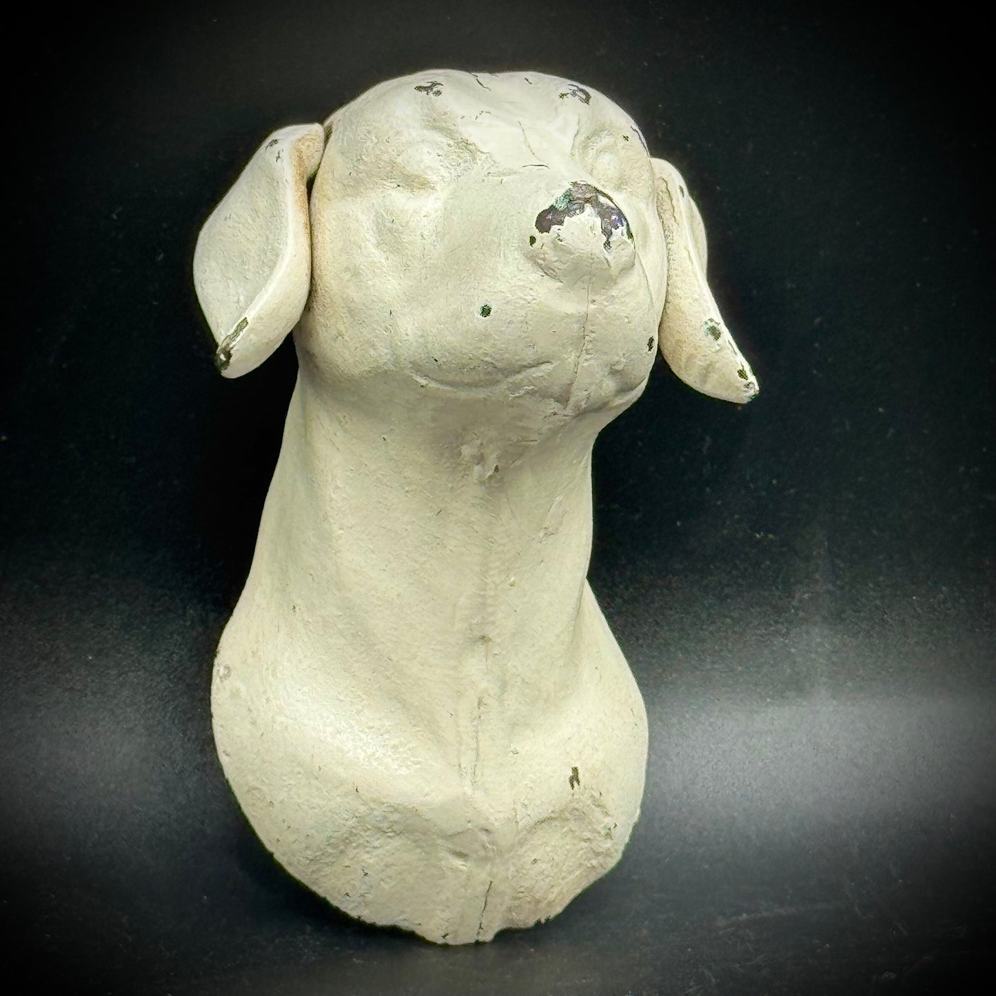 Antique Heavy Cast Iron Dog Head Hanging Accent