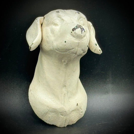 Antique Heavy Cast Iron Dog Head Hanging Accent
