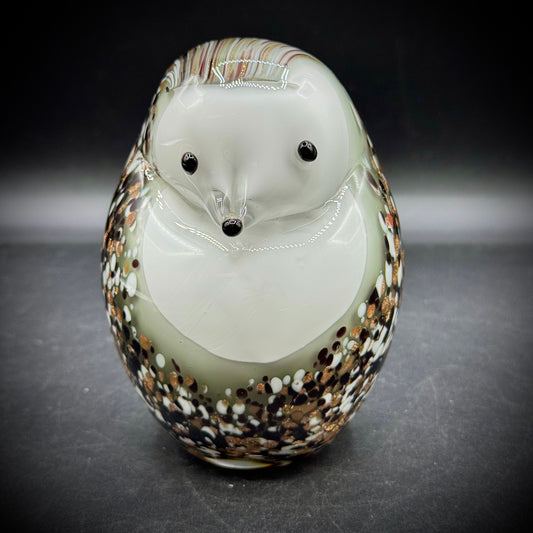 Blown Art Glass Hedgehog with Gold Fleck