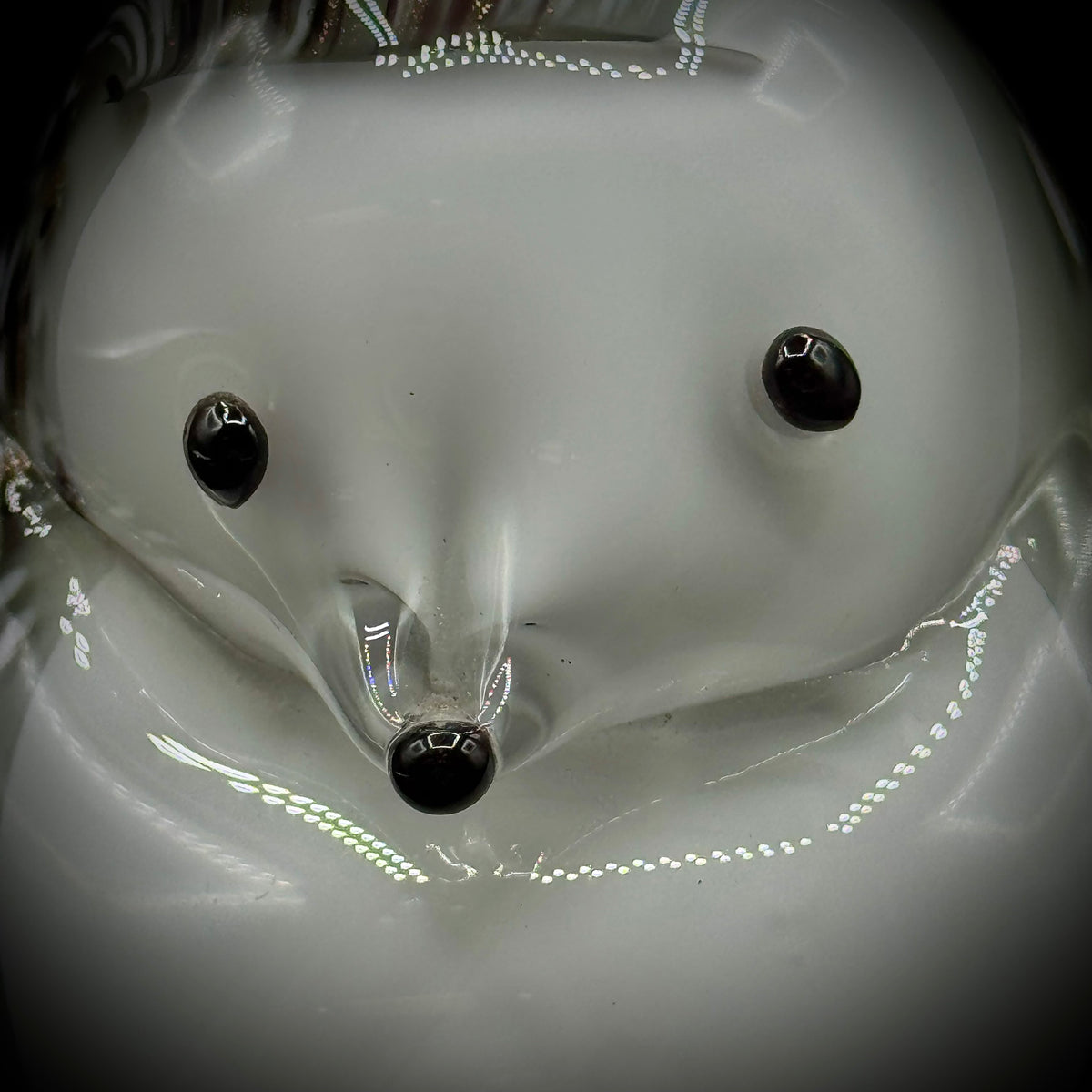 Blown Art Glass Hedgehog with Gold Fleck