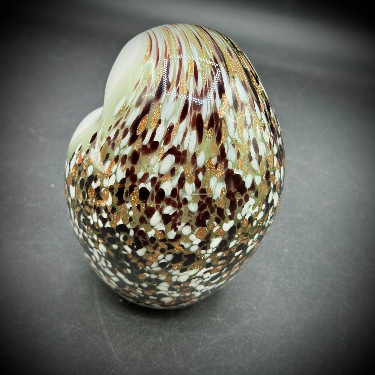 Blown Art Glass Hedgehog with Gold Fleck