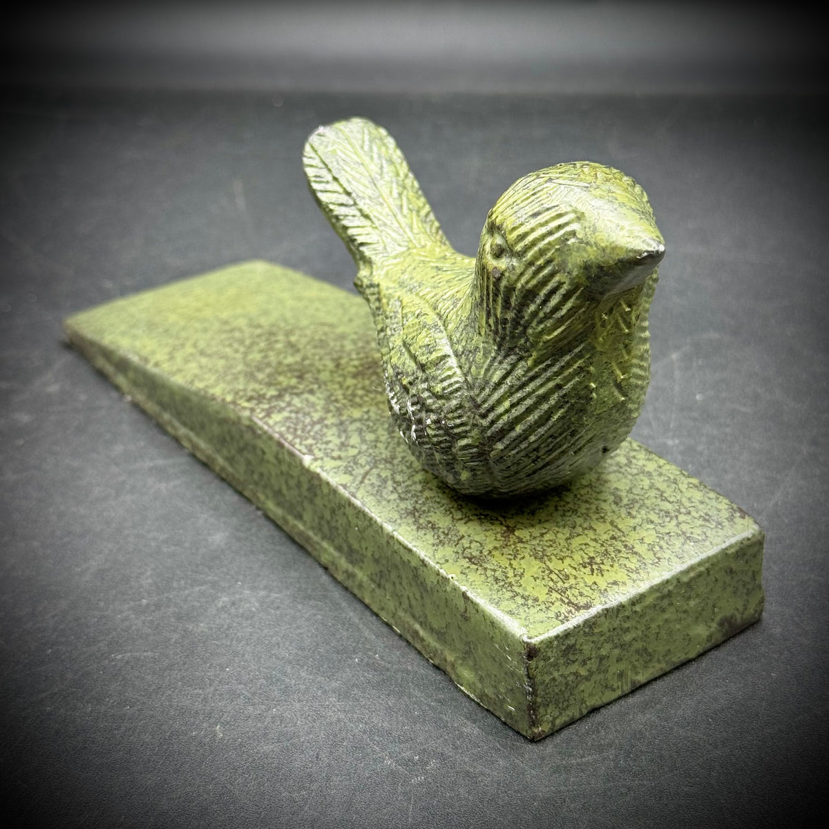 Vintage Cast Iron Bird Motif Door Stop