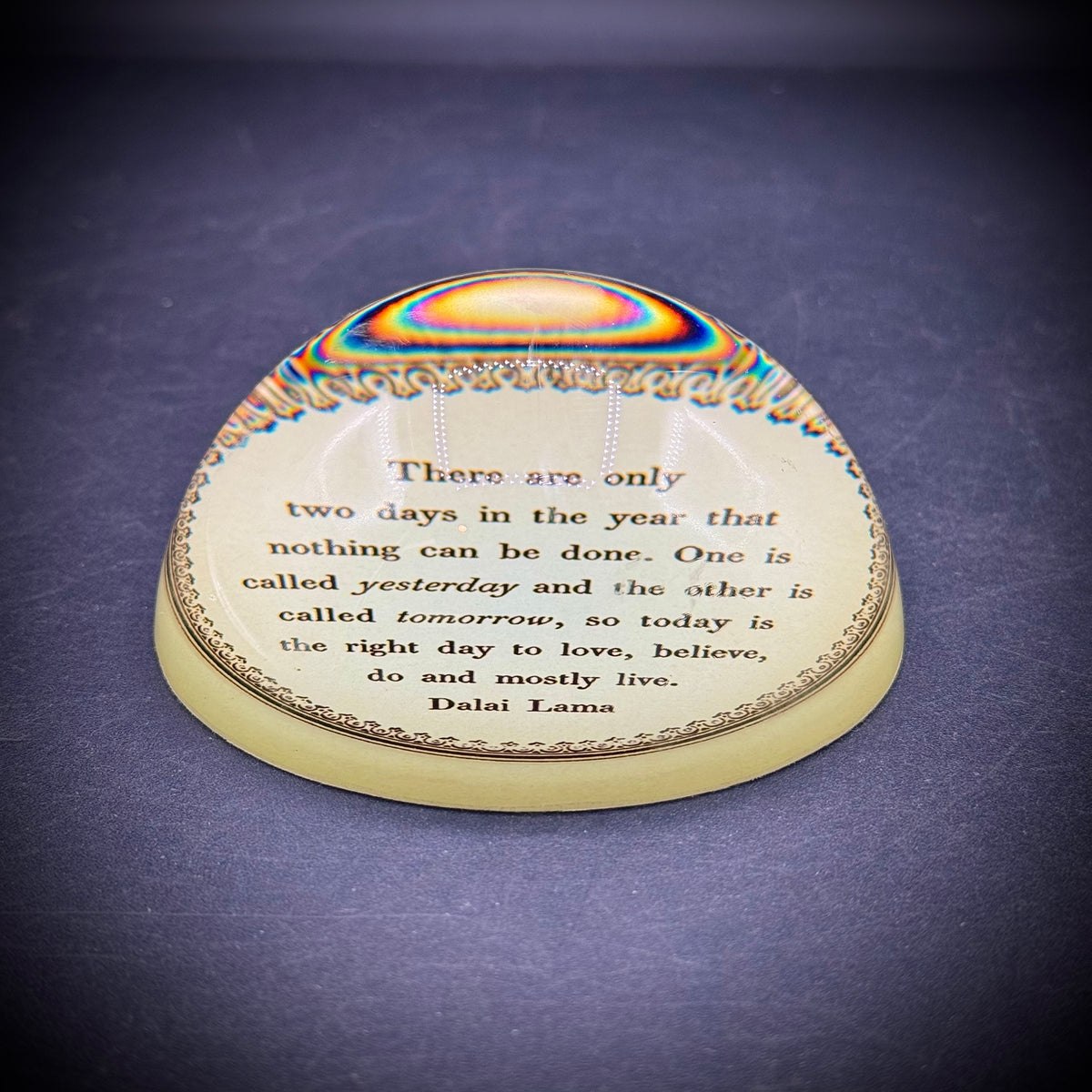 Vintage Dalai Lama Convex Paperweight