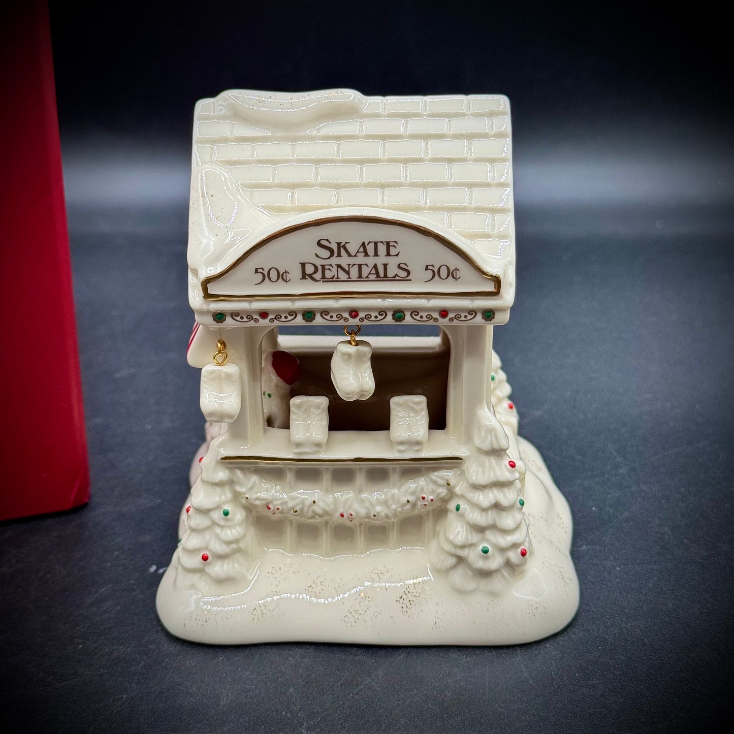 New In Box Lenox Retired Mistletoe Park Skate Rental Macy's Exclusive