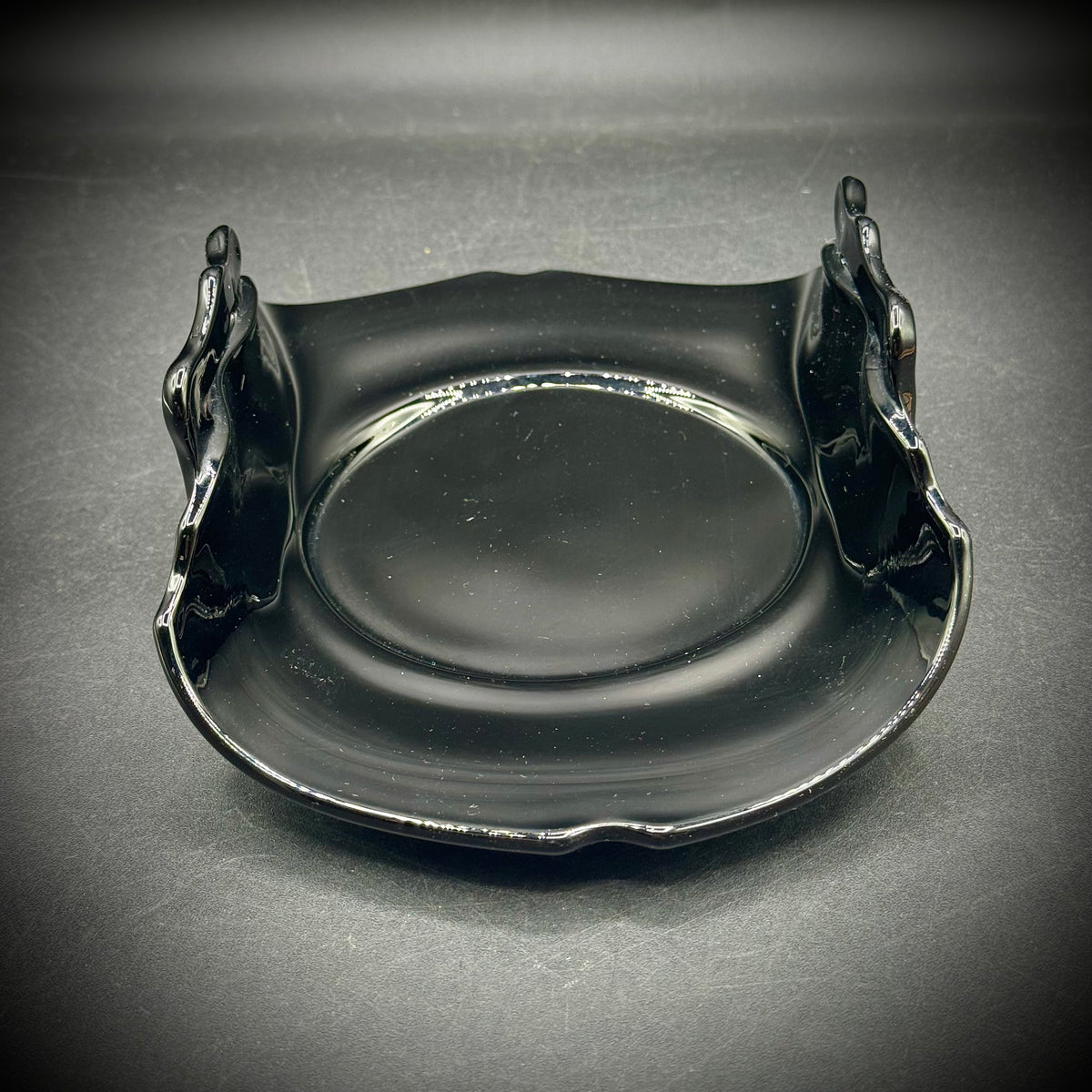 Vintage L.E. Smith Amethyst Glass Bon Bon Dish