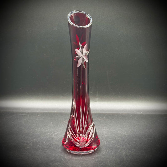 Vintage Crystal Barbara Czech Cut to Clear Vase
