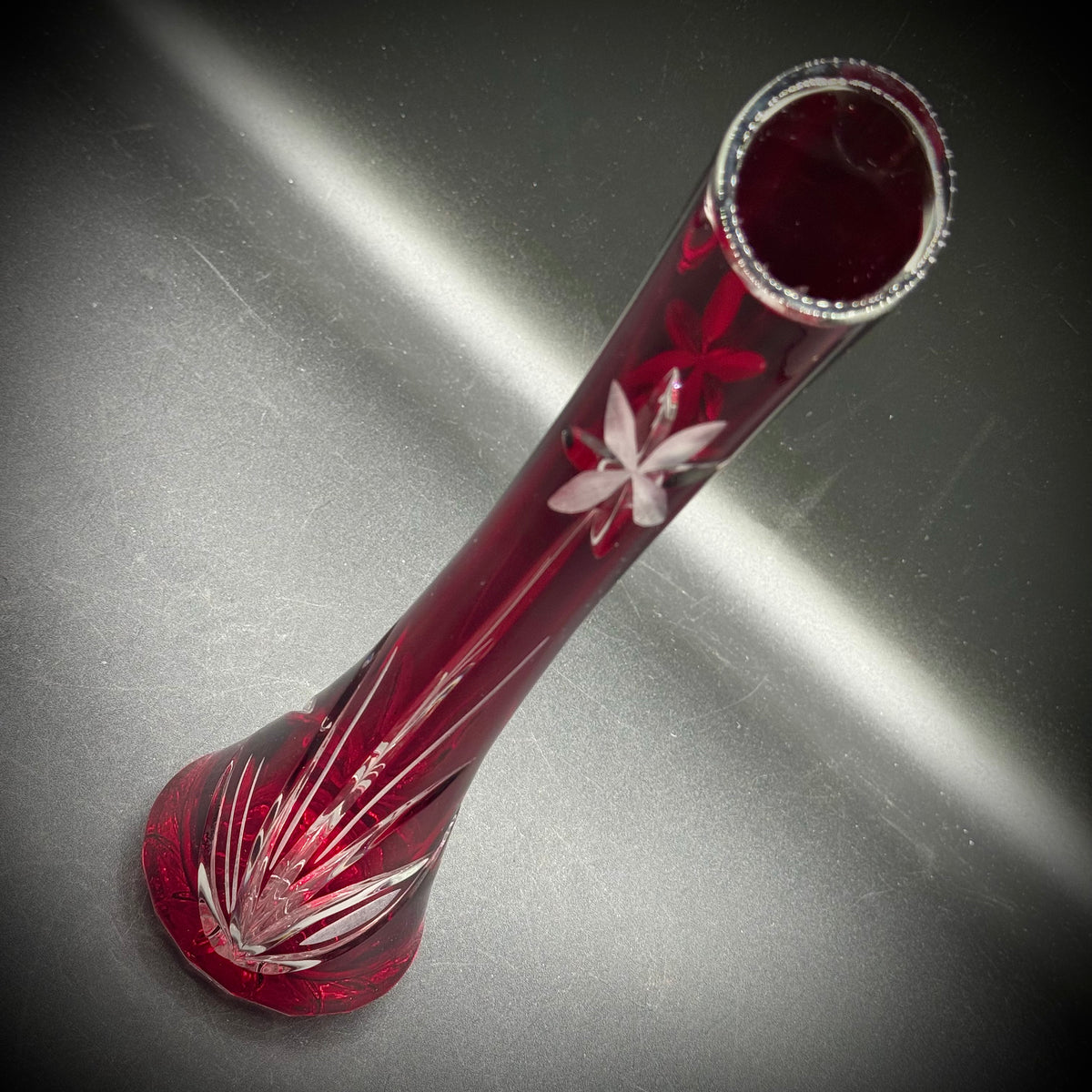 Vintage Crystal Barbara Czech Cut to Clear Vase