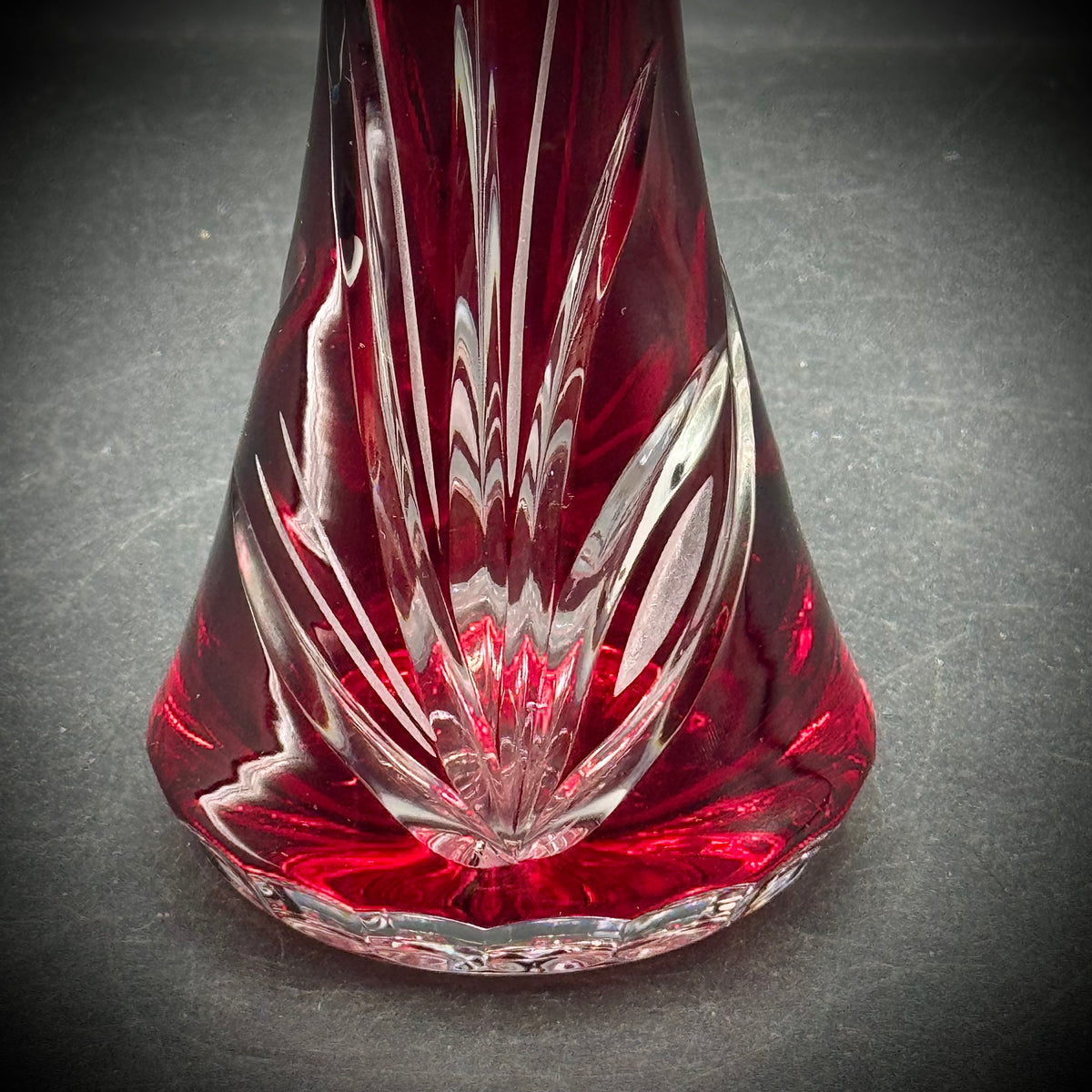 Vintage Crystal Barbara Czech Cut to Clear Vase