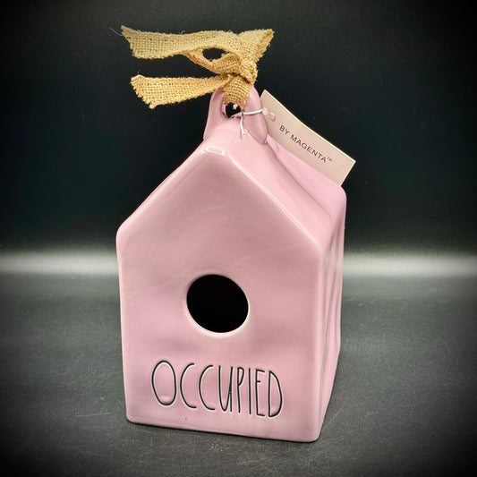 New with Tag Rae Dunn Artisan Collection by Magenta "Occupied" Lavender Birdhouse