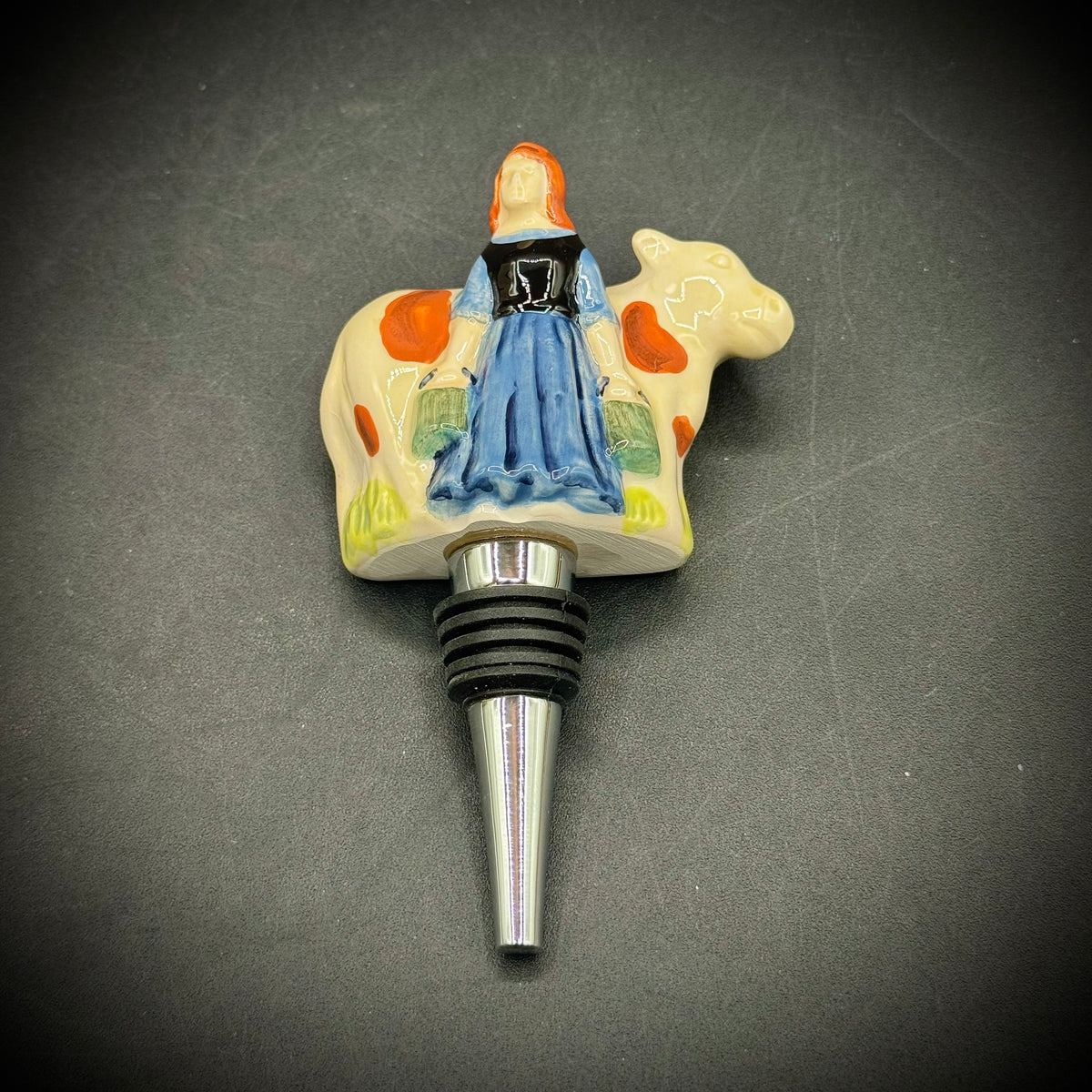 Williams Sonoma 12 Days of Xmas Maids-A-Milking Wine Stopper