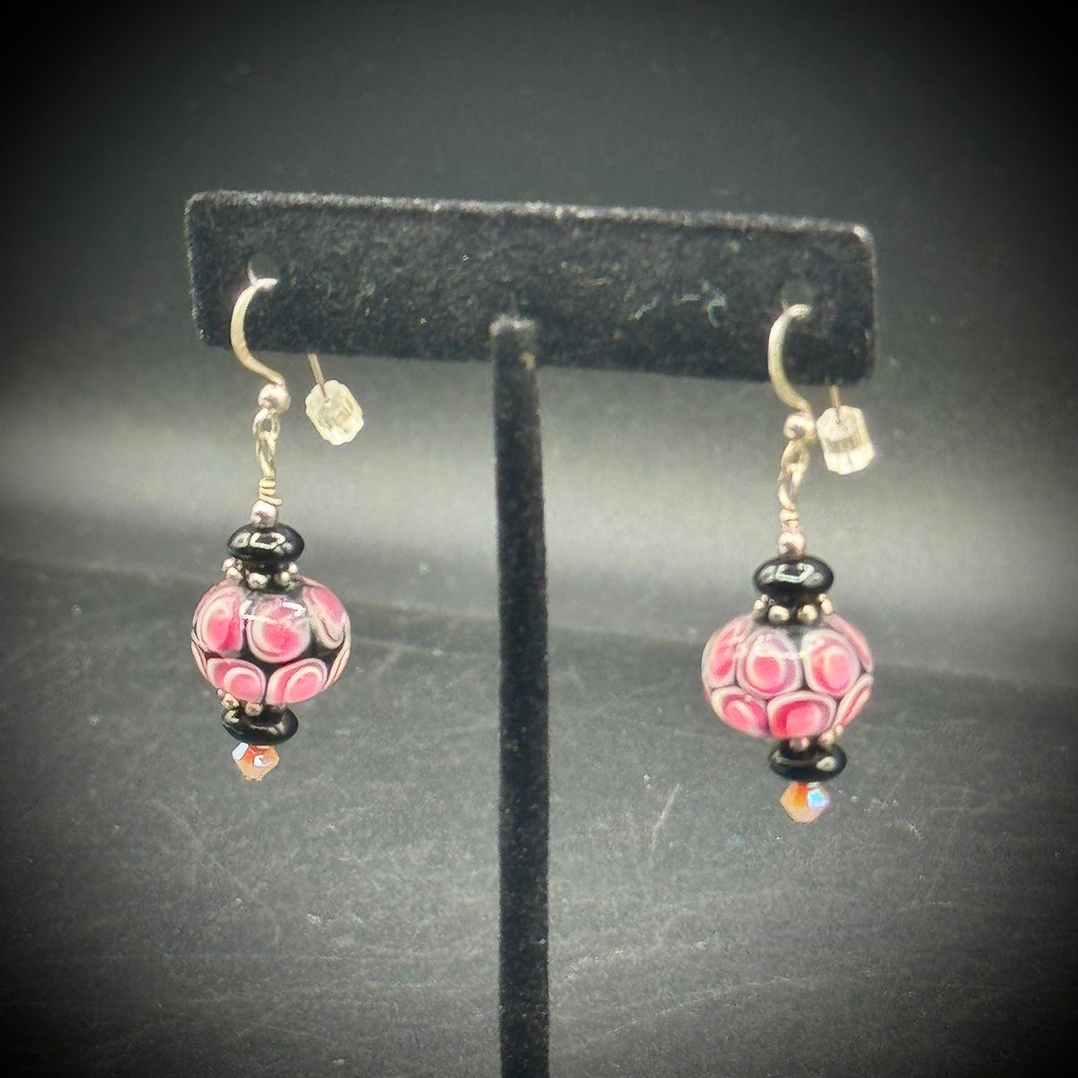 Murano Art Glass Lamplight Dangle Earrings