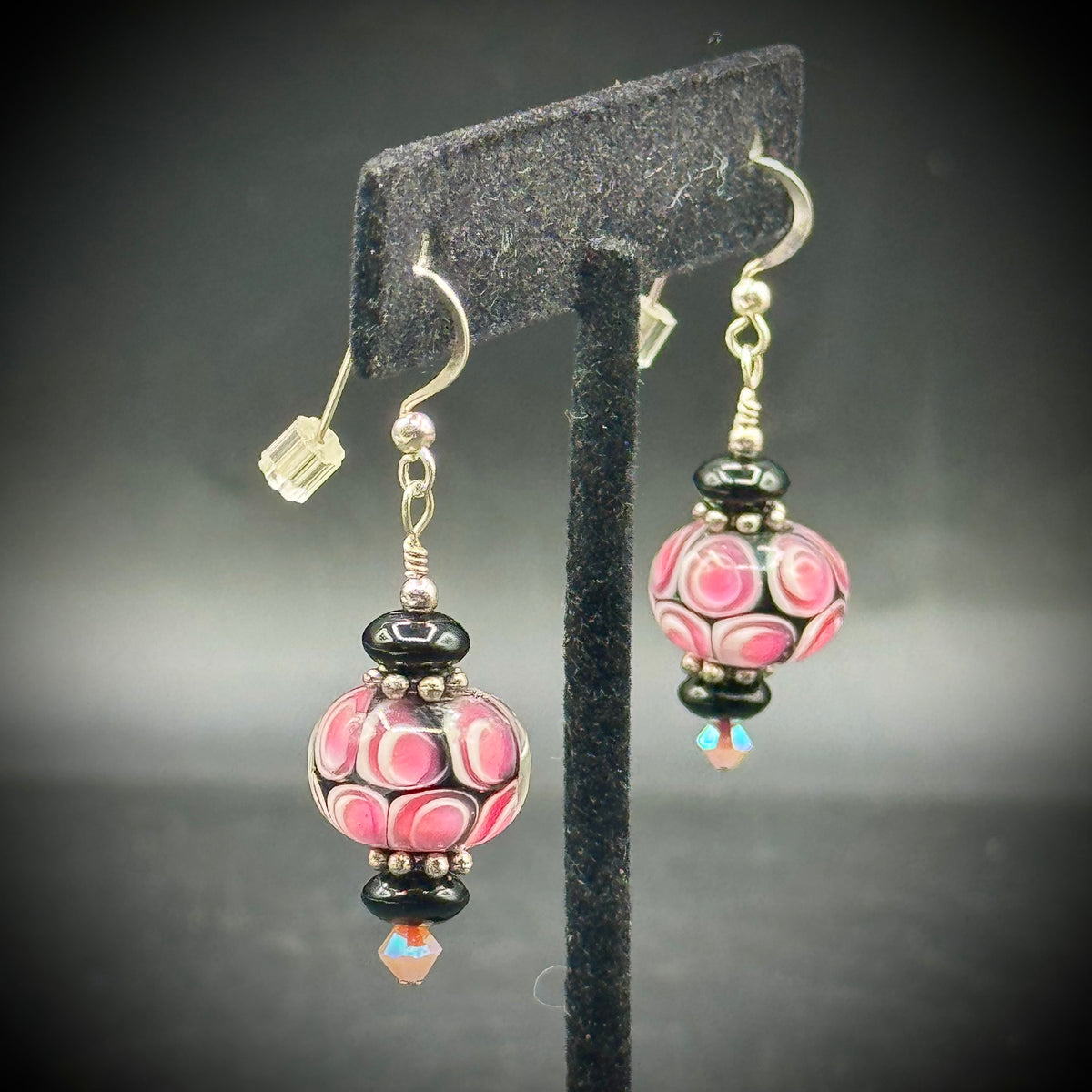 Murano Art Glass Lamplight Dangle Earrings