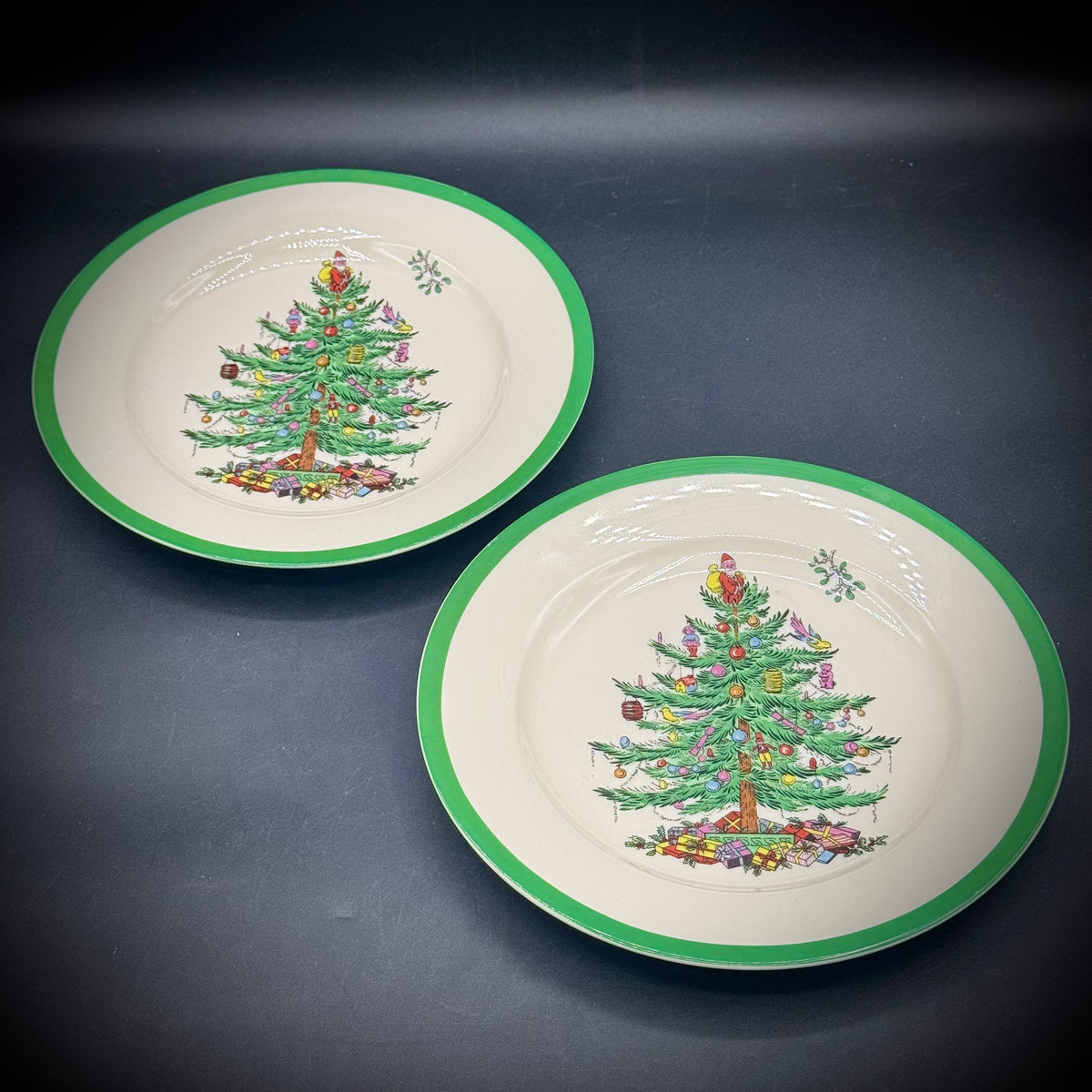 Pair of Spode Christmas Tree Salad Plates