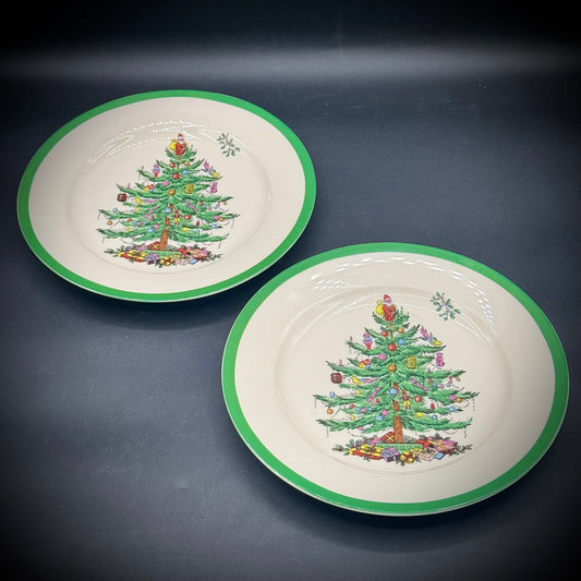Pair of Spode Christmas Tree Salad Plates