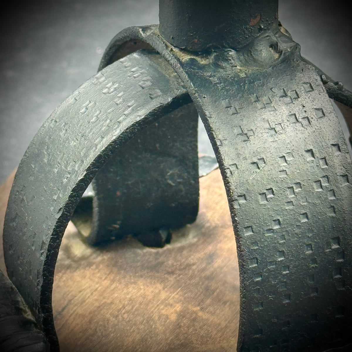 Vintage Spanish Brutalist Metal & Wood Bowl