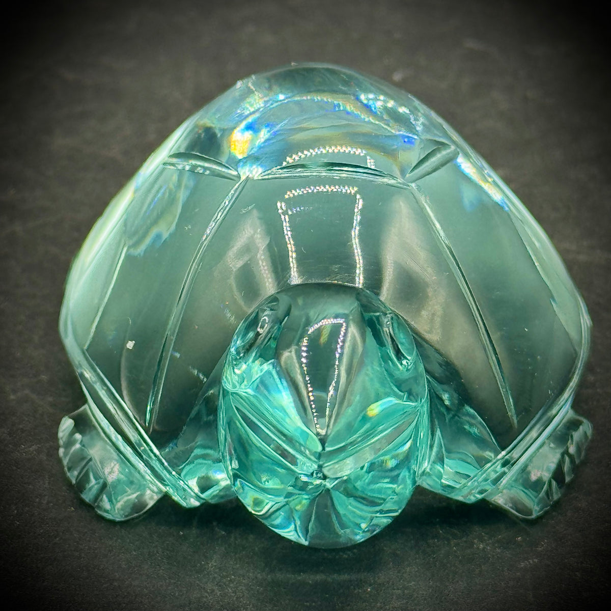 Aqua Quartz Carved Turtle Figurine