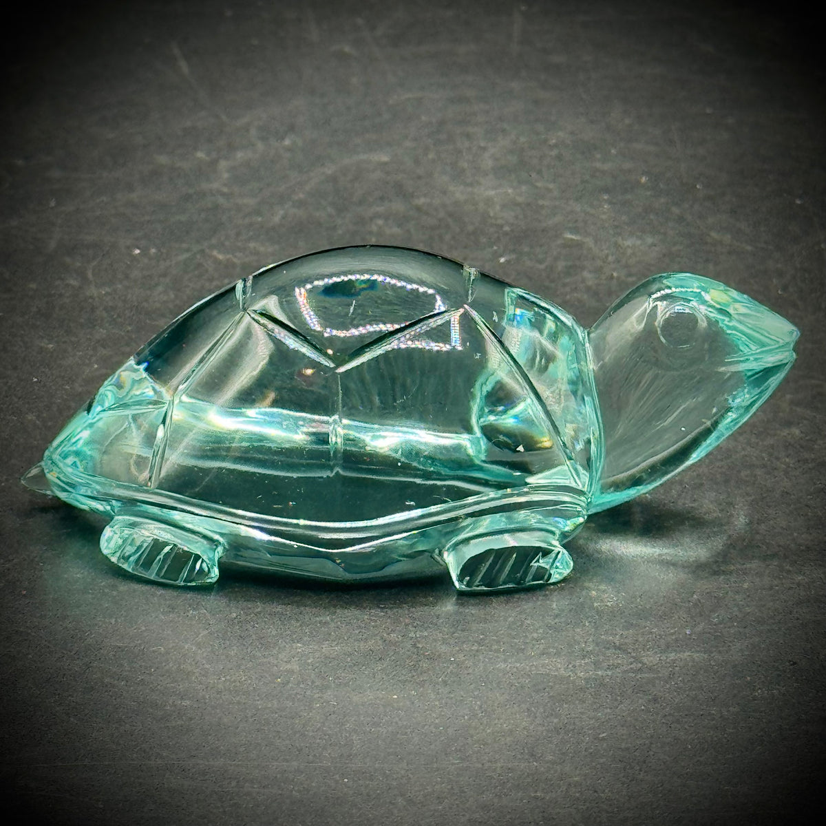 Aqua Quartz Carved Turtle Figurine
