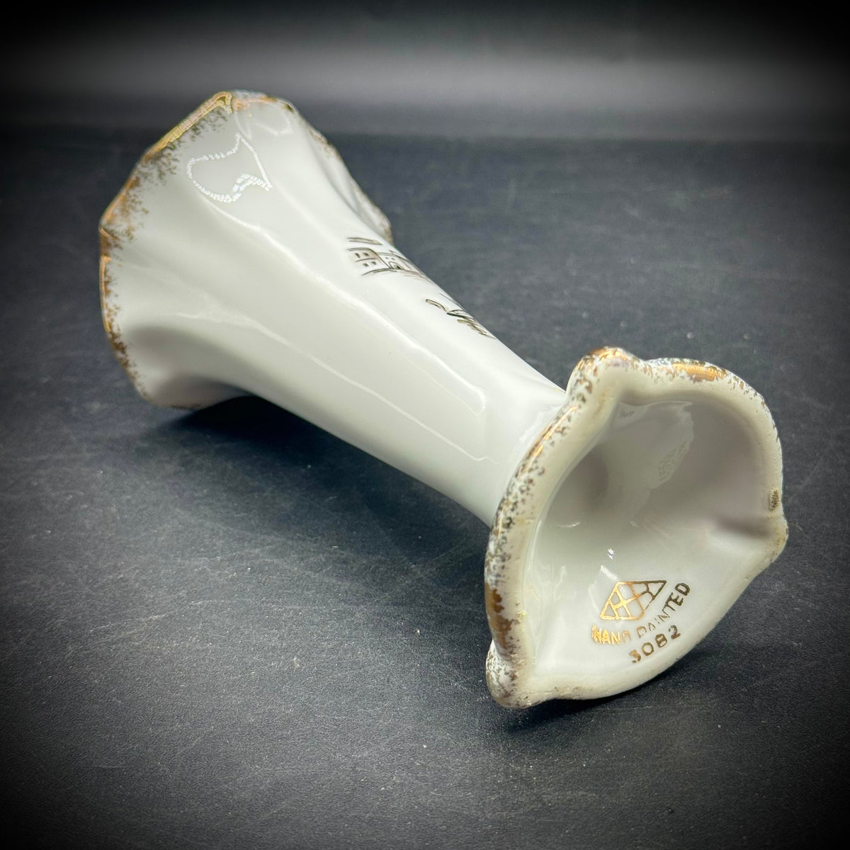 Vintage Bud Vase with Hand Painted Venice Motif