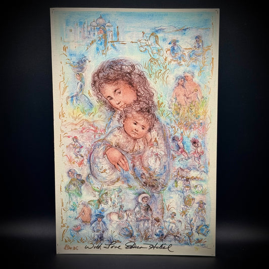 Edna Hibel Dual Hand Signed "The Epic" Biblical Painting Giclee on Board