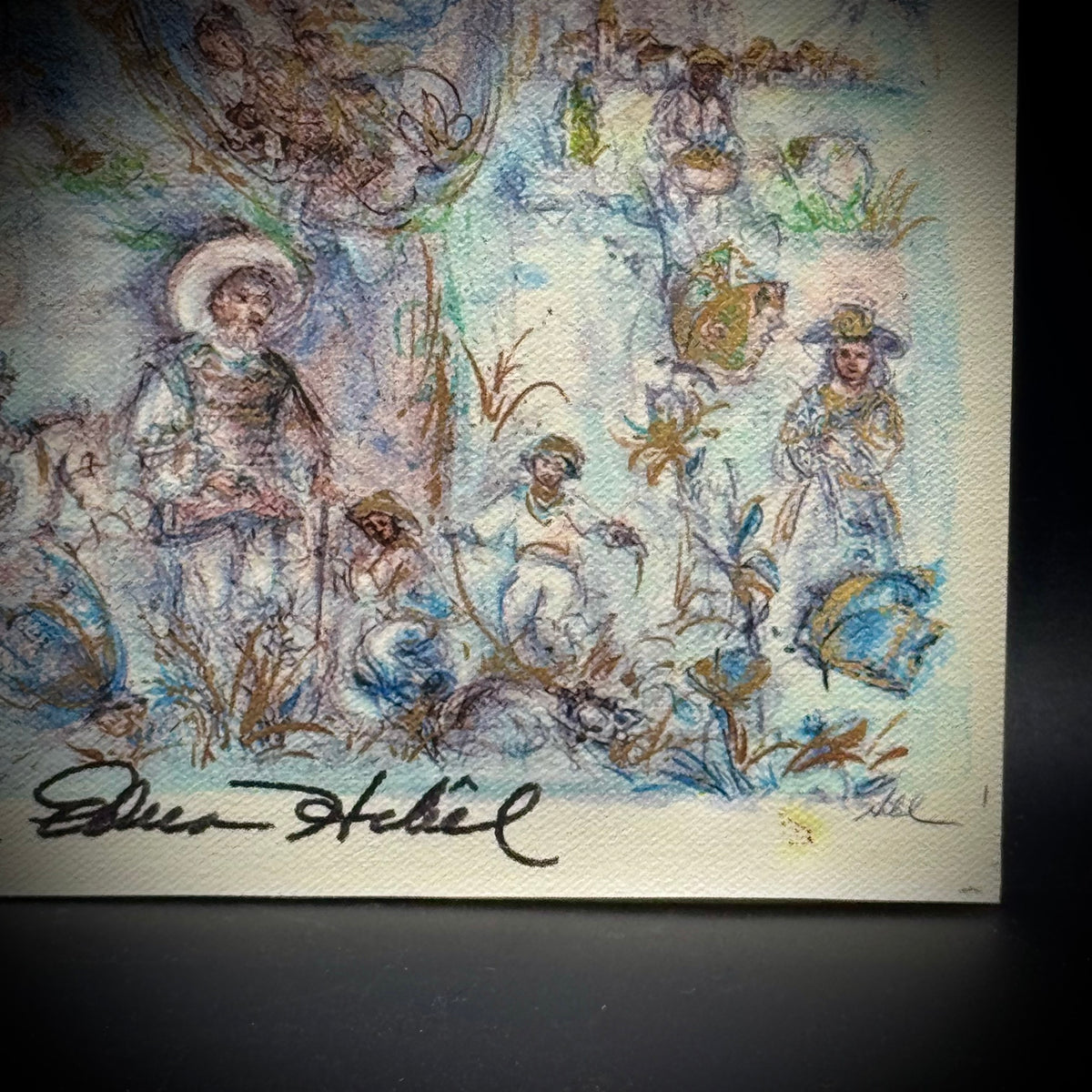 Edna Hibel Dual Hand Signed "The Epic" Biblical Painting Giclee on Board
