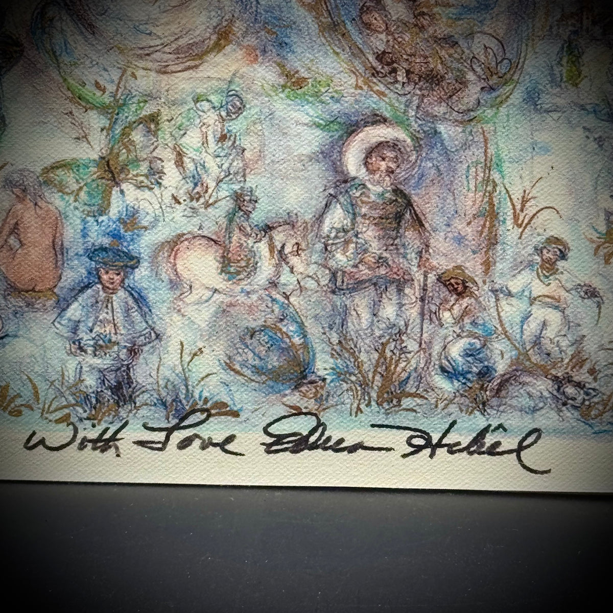 Edna Hibel Dual Hand Signed "The Epic" Biblical Painting Giclee on Board