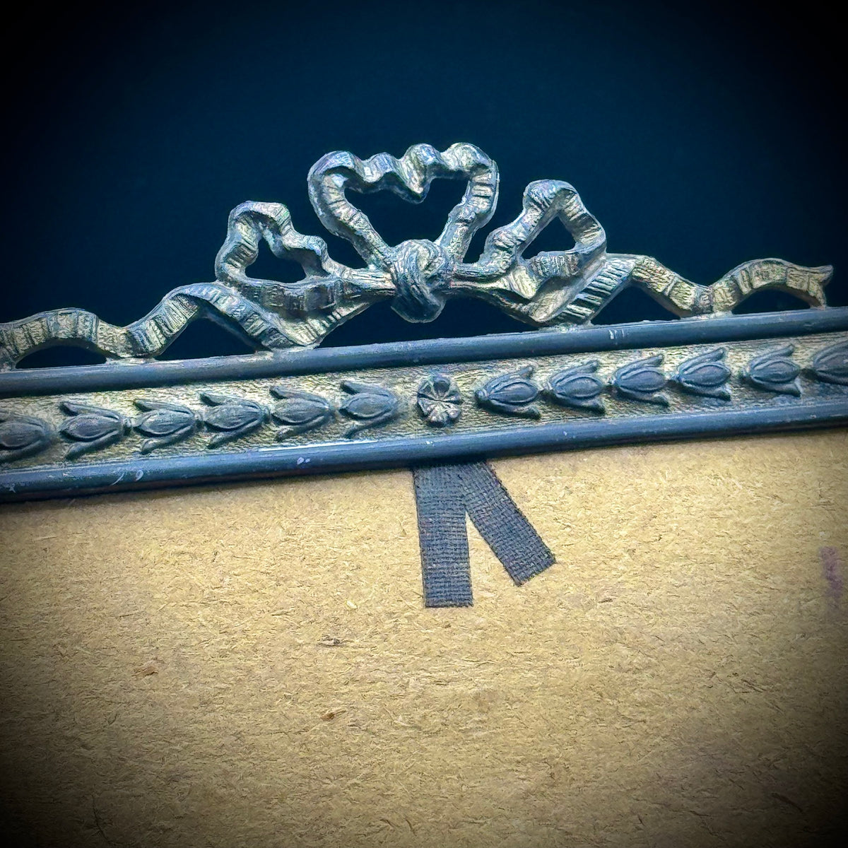 Antique Ornate Brass Heart Motif Frame