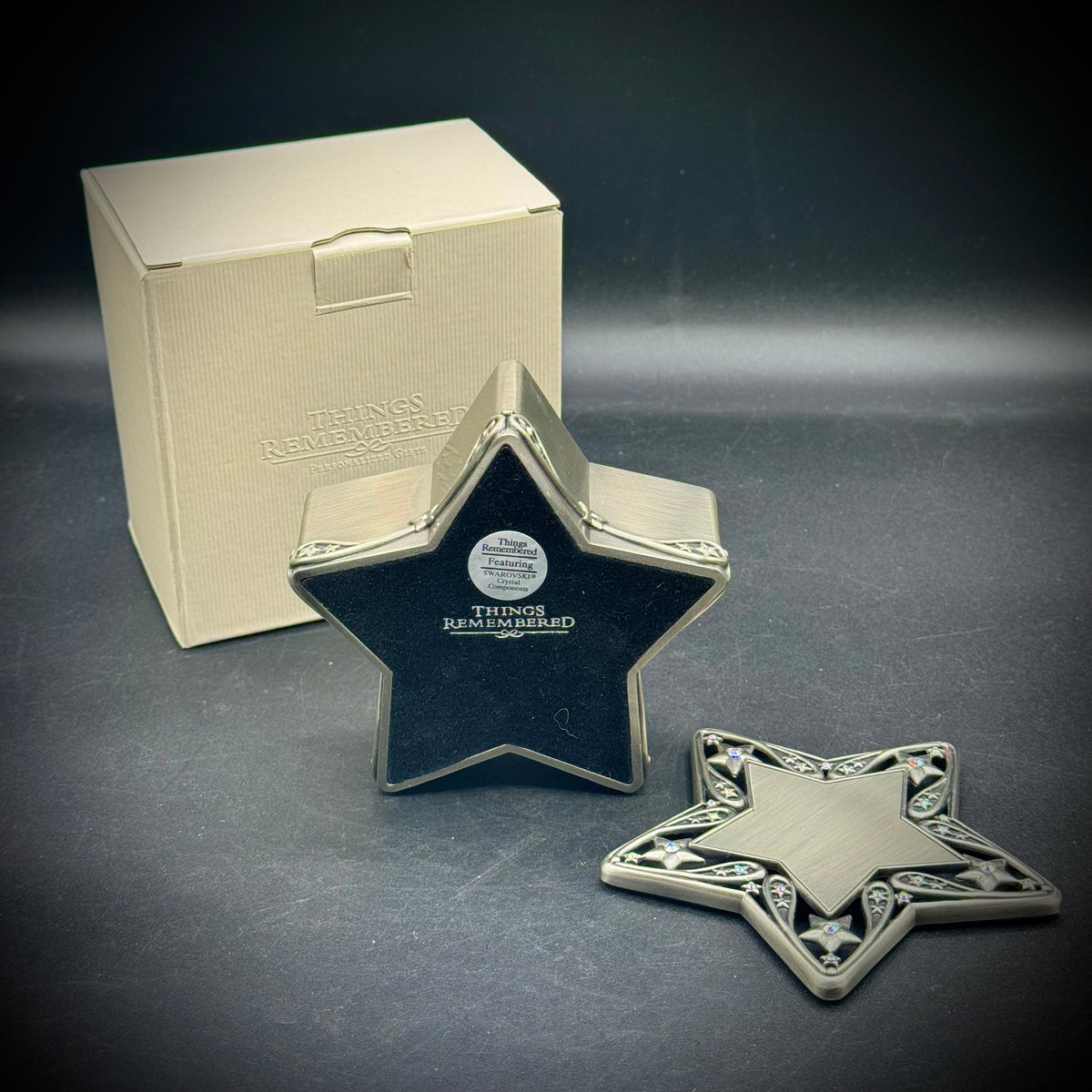 New in Box Things Remembered Star Trinket Box with Swarovski Crystals