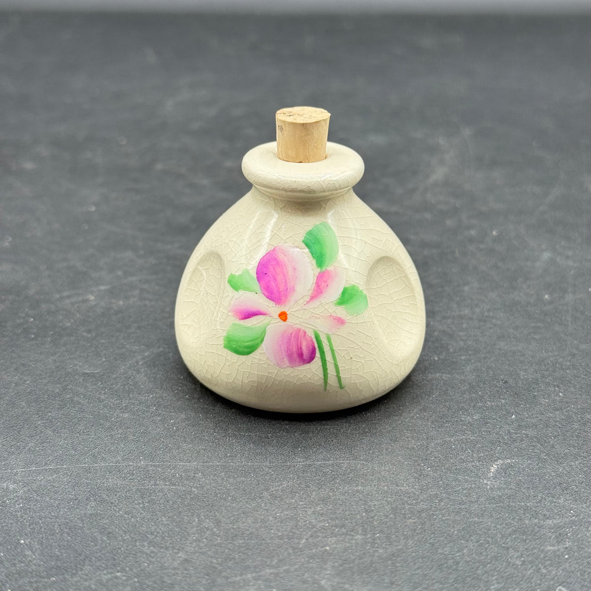 Miniature Hand Made Stoneware Bottle with Cord