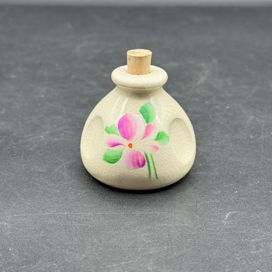 Miniature Hand Made Stoneware Bottle with Cord